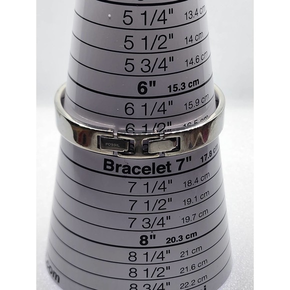 Fossil Steel Blue Watch FS-2562 Stainless Cuff Bracelet Silver Fashion Roman VTG - Picture 6 of 6